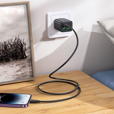СЗУ Hoco N55 Fundador PD20W four-port (2USB-A/2C) + Type-C to Lightning Black