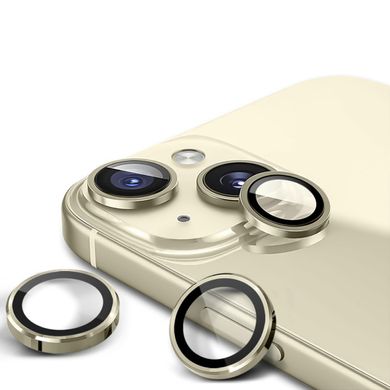 Захисне скло Metal Classic на камеру (в упак.) для Apple iPhone 14 (6.1") / 14 Plus (6.7") Золотий / Gold