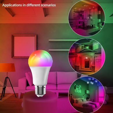 Светодиодная RGB лампочка Smart bulb light 2pcs with Bluetooth E27 with app White