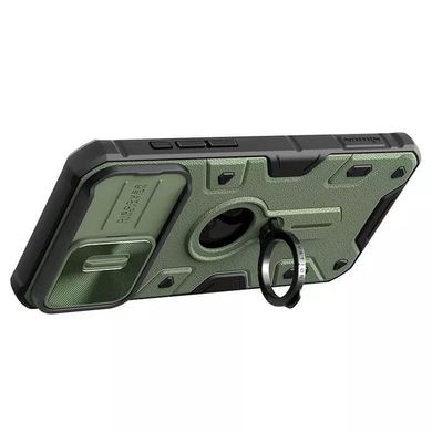 TPU+PC чохол Nillkin CamShield Armor (шторка на камеру) для Apple iPhone 15 Pro Max (6.7") Зелений