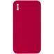 Silicone Case Square Full Camera Protective (AA) NOLOGO для Apple iPhone X / XS (5.8") Красный / Rose Red