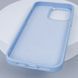 Кожаный чехол Bonbon Leather Metal Style with MagSafe для Apple iPhone 12 Pro Max (6.7") Голубой / Mist blue фото 5