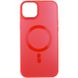 Чехол TPU+Glass Sapphire Midnight Open Camera with MagSafe для Apple iPhone 15 (6.1") Красный / Red фото 1
