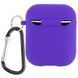 Силиконовый футляр с микрофиброй для наушников Airpods 1/2 Фиолетовый / Ultra Violet фото 2