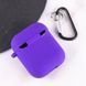 Силиконовый футляр с микрофиброй для наушников Airpods 1/2 Фиолетовый / Ultra Violet фото 4