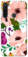 Чехол itsPrint Акварельные цветы для Xiaomi Redmi Note 8T