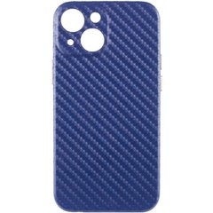 Уценка Кожаный чехол Leather Case Carbon series для Apple iPhone 13 mini (5.4") Дефект упаковки / Синий