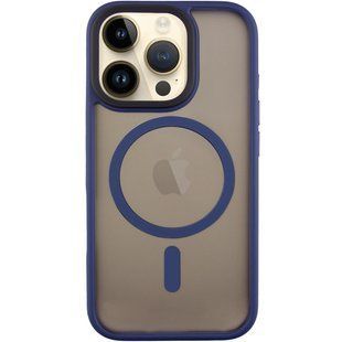 TPU+PC чехол Metal Buttons with MagSafe для Apple iPhone 16 Pro (6.3") Синий