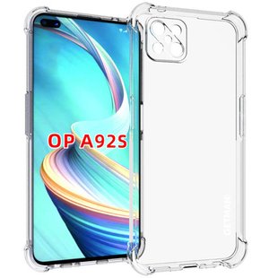 TPU чехол GETMAN Ease logo усиленные углы для Oppo A92s Бесцветный (прозрачный)