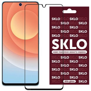 Защитное стекло SKLO 3D (full glue) для TECNO Camon 19 Neo (CH6i) Черный
