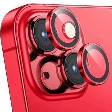 Защитное стекло Metal Classic на камеру (в упак.) для Apple iPhone 15 (6.1") / 15 Plus (6.7") Красный / Red