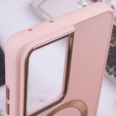 TPU чехол Bonbon Metal Style with MagSafe для Samsung Galaxy S22 Ultra Розовый / Light Pink