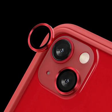 Защитное стекло Metal Classic на камеру (в упак.) для Apple iPhone 15 (6.1") / 15 Plus (6.7") Красный / Red
