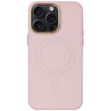 Кожаный чехол Bonbon Leather Metal Style with MagSafe для Apple iPhone 12 Pro Max (6.7") Розовый / Light pink