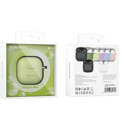 Беспроводные TWS наушники Borofone BW29 Case Lemon Green