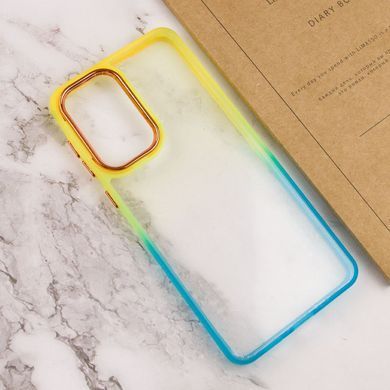 Чехол TPU+PC Fresh sip series для Motorola Moto E13 Бирюзовый / Оранжевый
