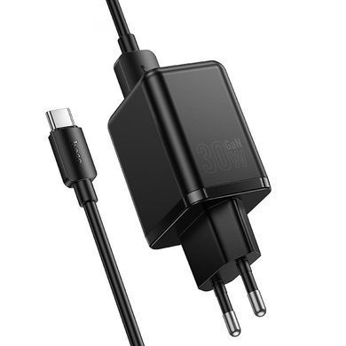 СЗУ Hoco C157A Smart PD30W+QC3.0 (1USB-A/1C) + кабель USB to Type-C Black