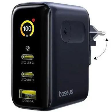 МЗП Baseus PicoGo AE21 Fast Charger 100W (1USB-A/2C) + кабель Type-C to Type-C (E0121B) Cosmic Black