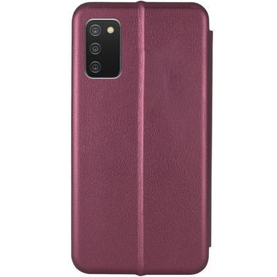 Кожаный чехол-книжка Classy для Samsung Galaxy A03s / A02s Бордовый