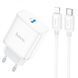 СЗУ Hoco C104A PD20W (1USB-C) + кабель Type-C to Lightning White фото 1