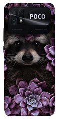 Чехол itsPrint Енот в цветах для Xiaomi Poco C40
