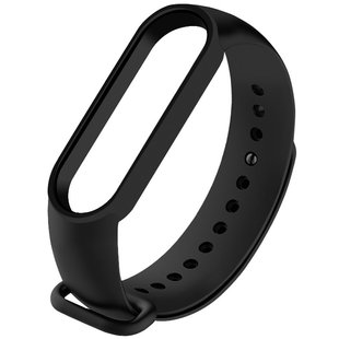 Силиконовый ремешок для Xiaomi Mi Band 5 / 6 Черный / Black