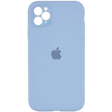 Уценка Чехол Silicone Case Square Full Camera Protective (AA) для Apple iPhone 11 Pro Max (6.5") Эстетический дефект / Голубой / Lilac Blue