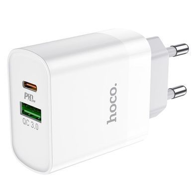 МЗП HOCO C80A Plus Rapido PD20W+QC3.0 (1Type-C/1USB) White