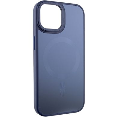 Чехол TPU+Glass Sapphire Midnight Open Camera with MagSafe для Apple iPhone 15 (6.1") Синий / Deep navy