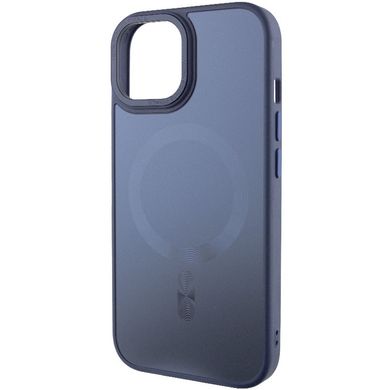 Чехол TPU+Glass Sapphire Midnight Open Camera with MagSafe для Apple iPhone 15 (6.1") Синий / Deep navy