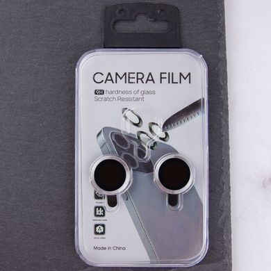 Защитное стекло Metal Classic на камеру (в упак.) для Apple iPhone 15 (6.1") / 15 Plus (6.7") Серебряный / Silver