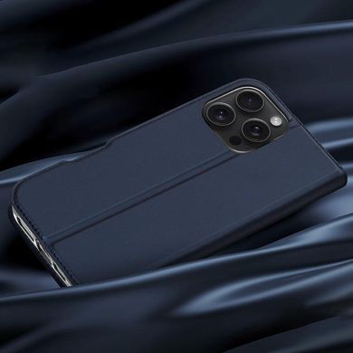 Чехол-книжка Dux Ducis с карманом для визиток для Apple iPhone 16 Pro (6.3") Синий