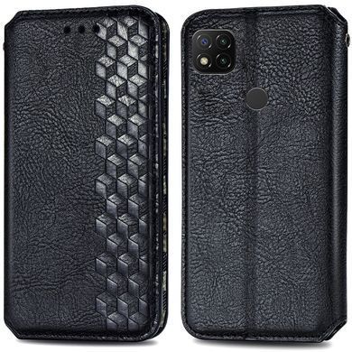 Кожаный чехол-книжка GETMAN Cubic (PU) для Xiaomi Redmi 9C Черный