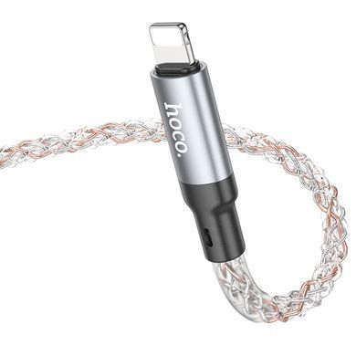 Дата кабель Hoco U112 Shine USB to Lightning 2.4A (1m) Gray