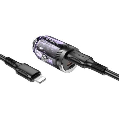 АЗУ Borofone BZ29B Outstanding PD36W (2C) + Type-C to Lightning Transparent purple
