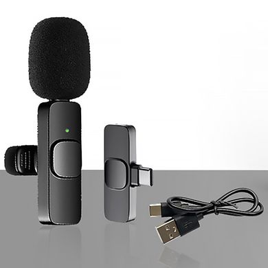 Микрофон петличный для телефона K9 Bluetooth 2in1 USB-C Black
