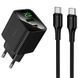 СЗУ Hoco CS83A Excellent with digital display PD20W+QC3.0 (1USB-A/1C) + кабель Type-C to Type-C Black фото 1