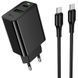 СЗУ Hoco CS94A Leader PD20W+QC3.0 (1USB-A/1C) + кабель Type-C to Type-C Black фото 1