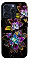Чехол itsPrint Flowers on black для Apple iPhone 15 Pro (6.1")