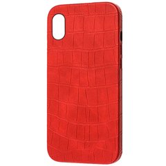 Уцінка Шкіряний чохол Croco Leather для Apple iPhone XR (6.1") Естетичний дефект / Red