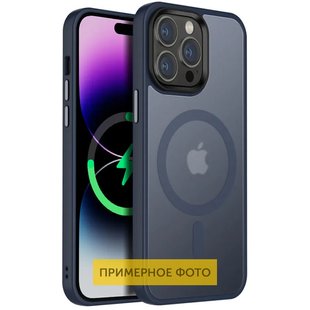 TPU+PC чохол Metal Buttons with MagSafe Colorful для Apple iPhone 16 Pro Max (6.9") Синій