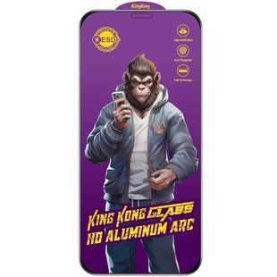 Защитное стекло 5D Anti-static Purple (тех.пак) для Apple iPhone 13 / 13 Pro / 14 (6.1") Черный