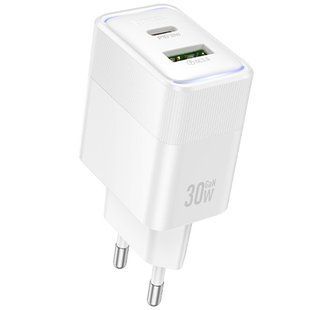 СЗУ Hoco CS112A Lounge PD30W+QC3.0 (1USB-A/1C) White