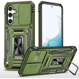 Ударопрочный чехол Camshield Army Ring для Samsung Galaxy S25 / S24 Оливковый / Army Green