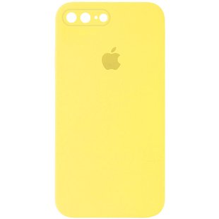 Чехол Silicone Case Square Full Camera Protective (AA) для Apple iPhone 7 plus / 8 plus (5.5") Желтый / Yellow