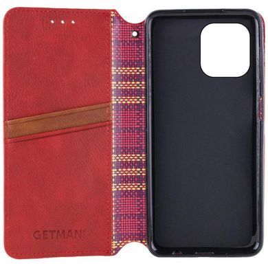 Кожаный чехол-книжка GETMAN Cubic (PU) для Apple iPhone 13 / 14 (6.1") Красный