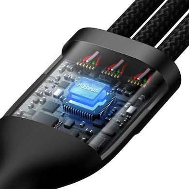 Дата кабель Baseus Flash Series 2 USB to Lightning/Type-C/MicroUSB 100W (1.2m) (CASS03000) Black