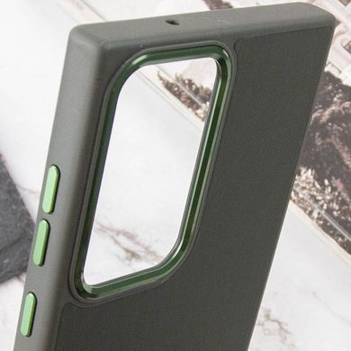 Уценка Кожаный чехол Bonbon Leather Metal Style для Samsung Galaxy S23 Ultra Эстетический дефект / Зеленый / Army green