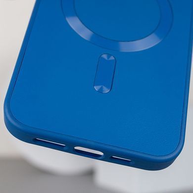 Кожаный чехол Bonbon Leather Metal Style with MagSafe для Apple iPhone 12 Pro Max (6.7") Синий / Indigo