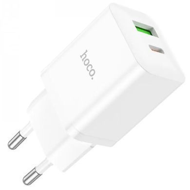 СЗУ Hoco N28 Founder PD20W+QC3.0 (1USB-A/1C) White
